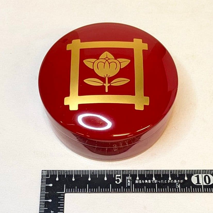 フォロー割・新品】 切立香合 井桁に橘 内金 木製 朱塗り 2.8寸 日蓮宗