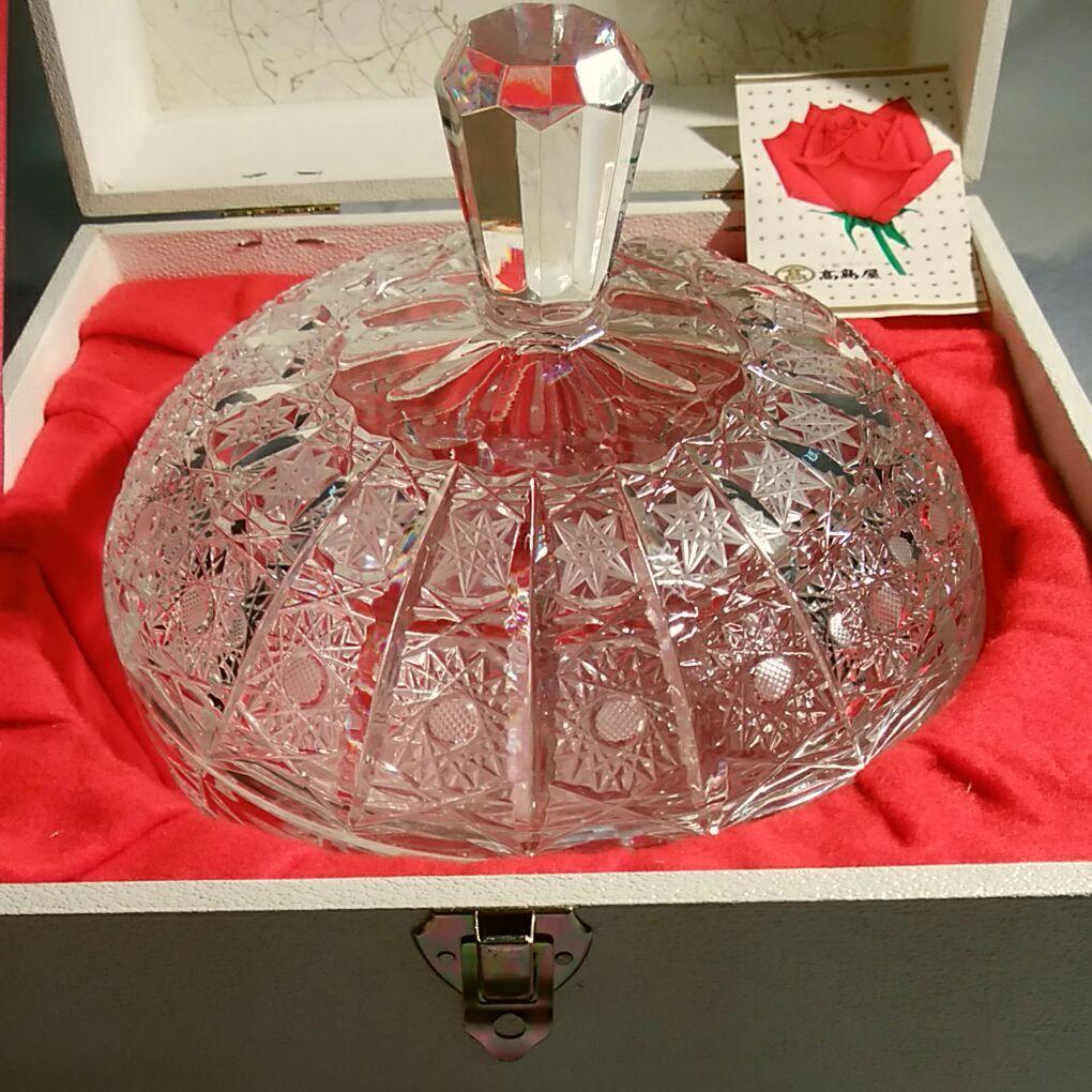 ドイツ製　カットグラス　ボンボニエール