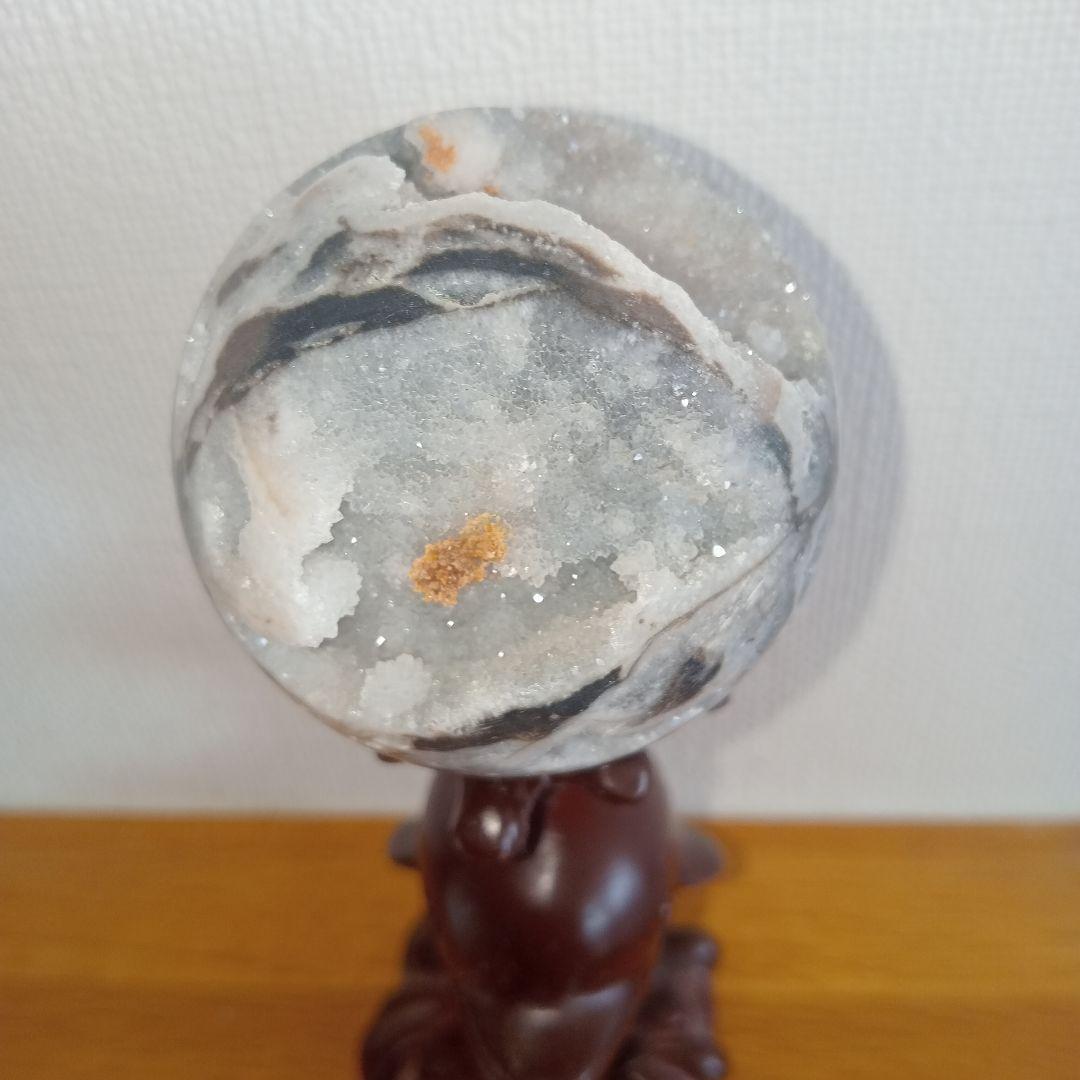 60mm 木の台つき　ジオード