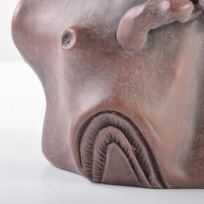 中国 紫砂 朱泥 梅に鳥彫 花瓶 在銘 V R6460 - メルカリ