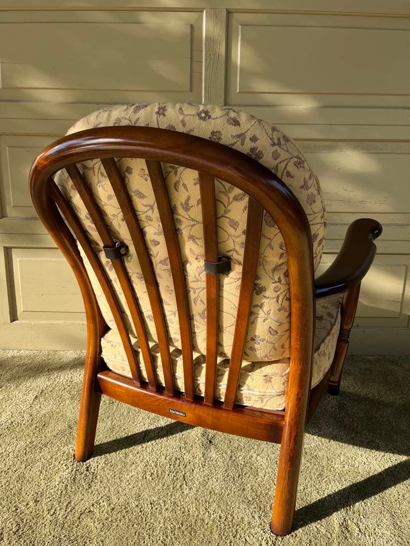 karimoku カリモク 1人掛けソファー 花柄 レトロ 高級家具