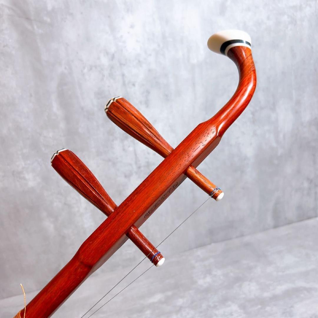 未使用! 蘇州二胡　紅木精品　中国楽器　二胡　胡弓　ケースセット 弦楽器
