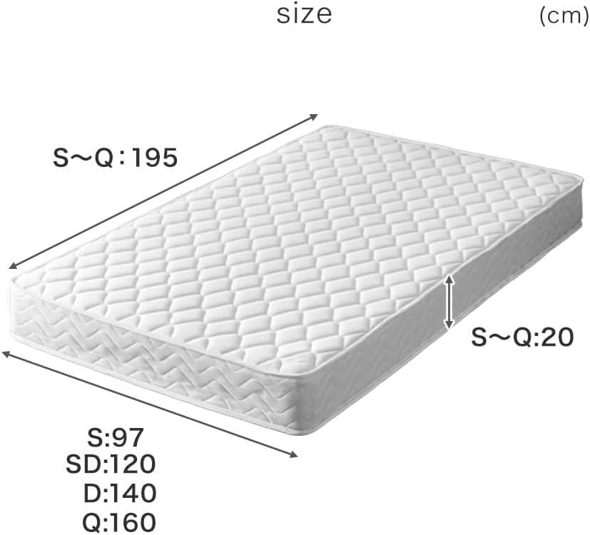 マットレス シングル 厚み20cm 高密度 ボンネルコイル ベッドマット