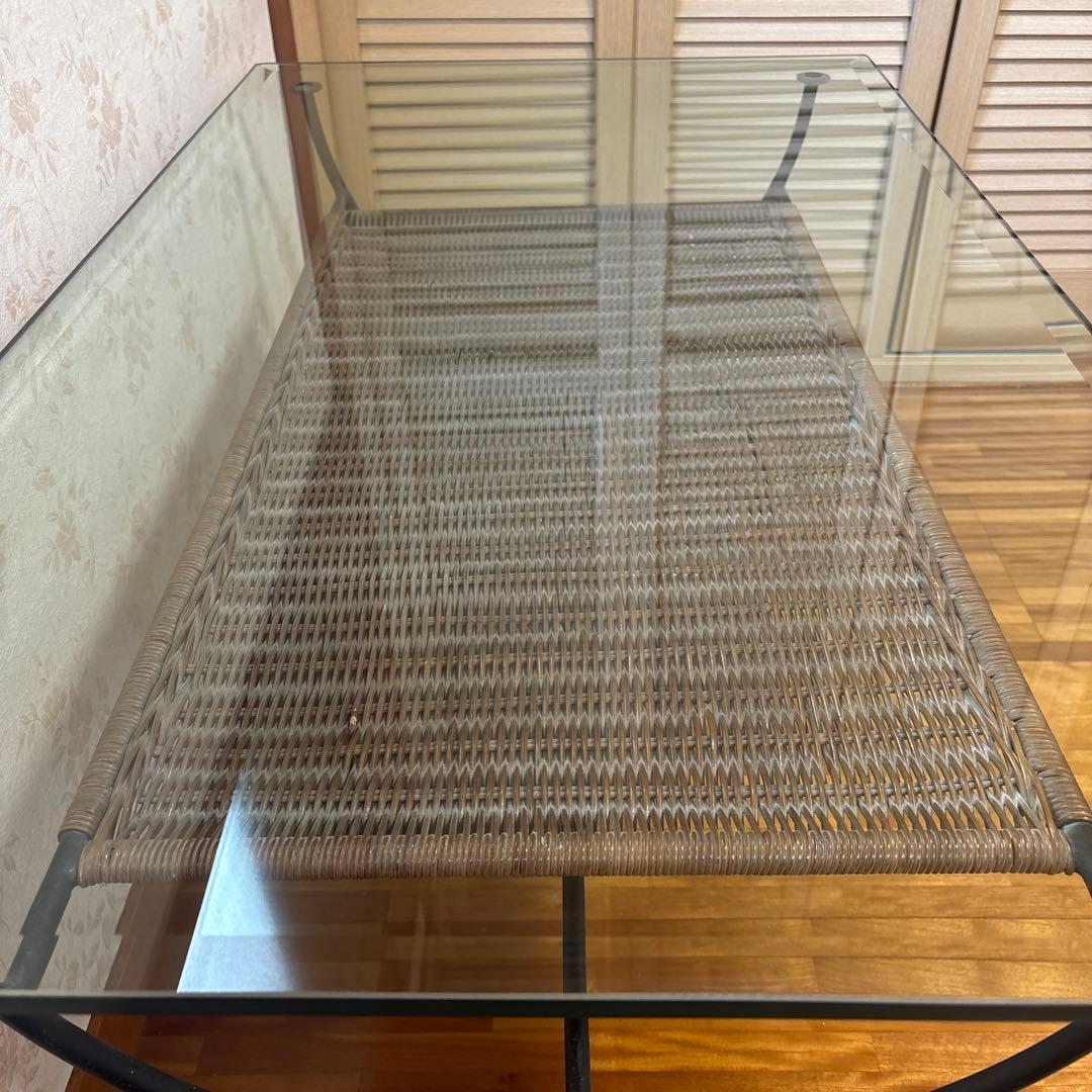 【手渡し限定】アイアン　ガラステーブル