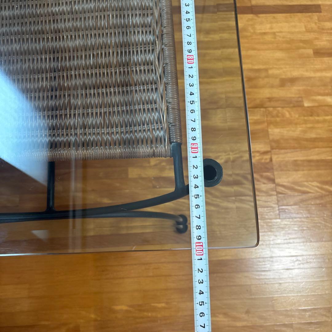 【手渡し限定】アイアン　ガラステーブル