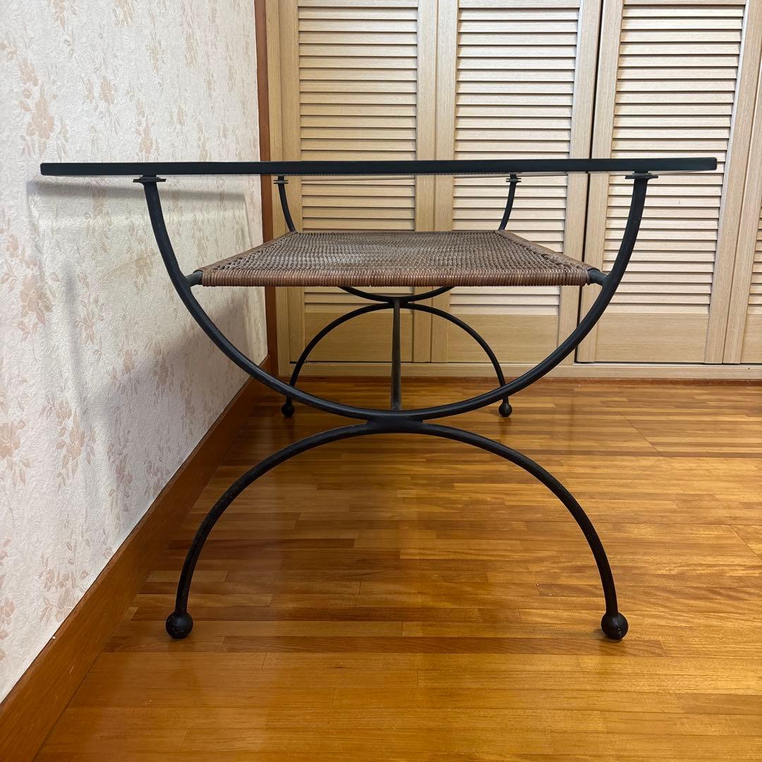 【手渡し限定】アイアン　ガラステーブル