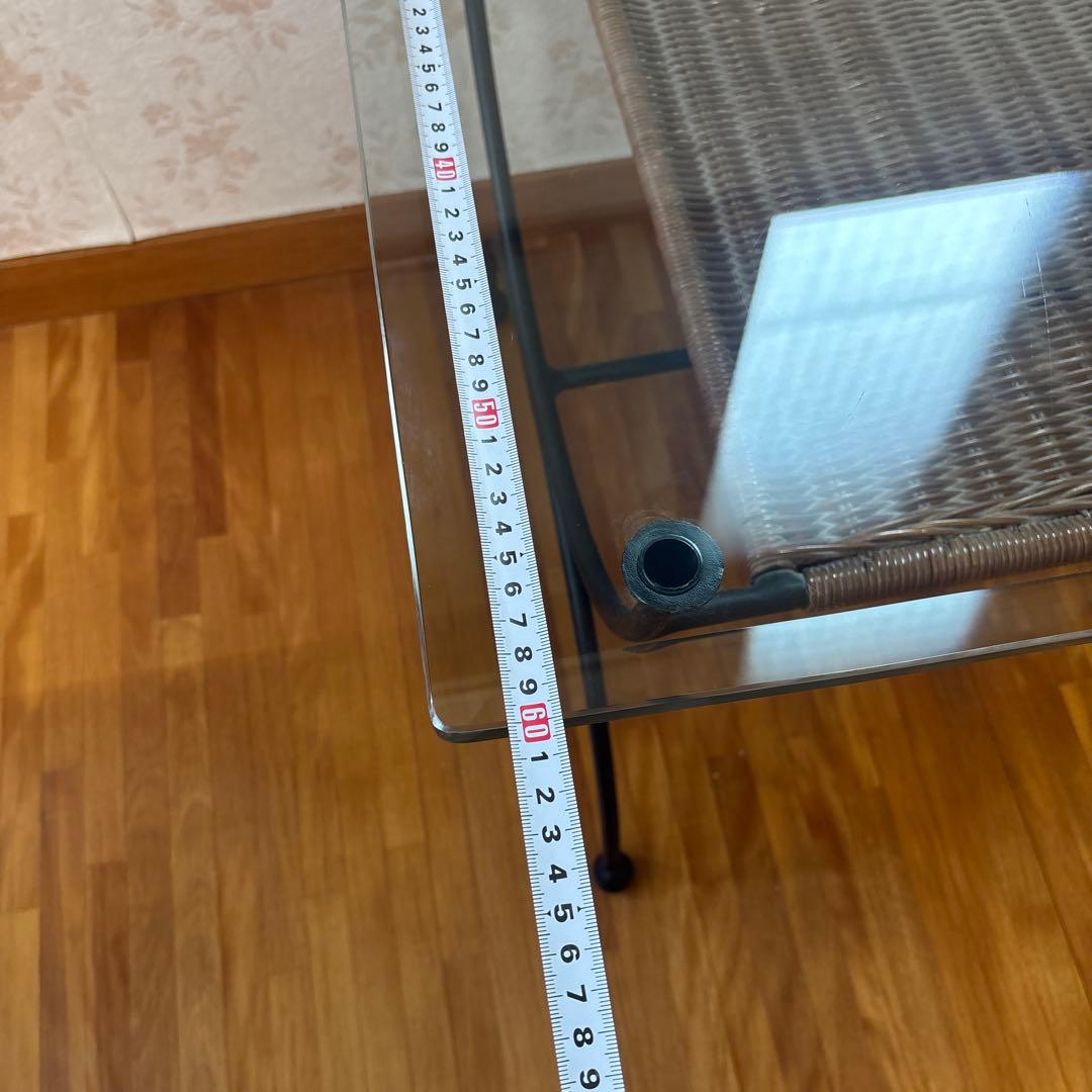 【手渡し限定】アイアン　ガラステーブル