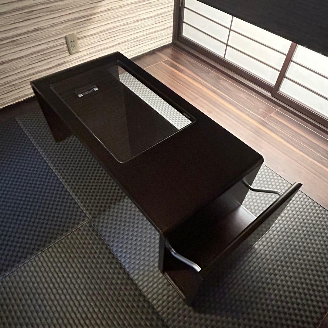 ꧁カリモク家具 karimoku꧂ キャスター&コンセント付ガラステーブル