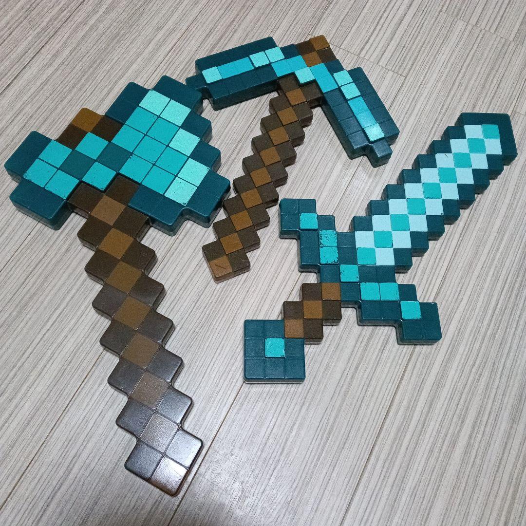 Minecraftマインクラフト トライデント ダイヤのツルハシ 鉄の剣など8