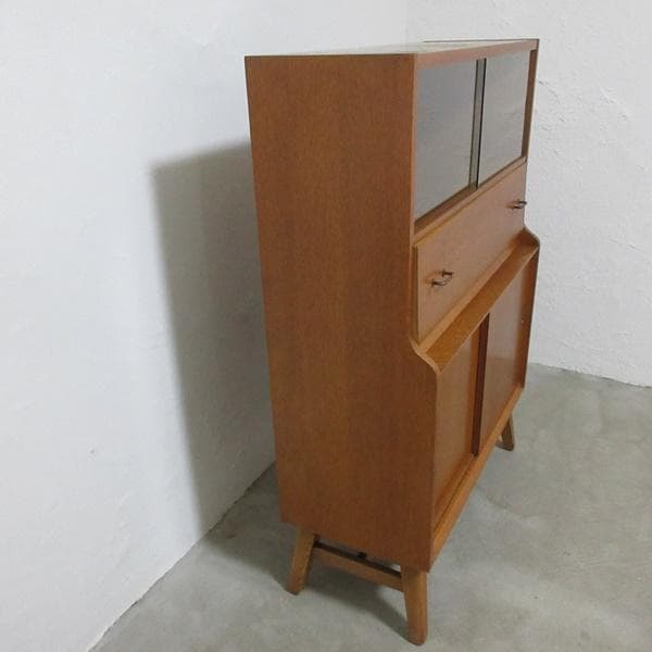 イギリス ビンテージ 家具 ビューローブックケース デスク 本棚 英国6914d