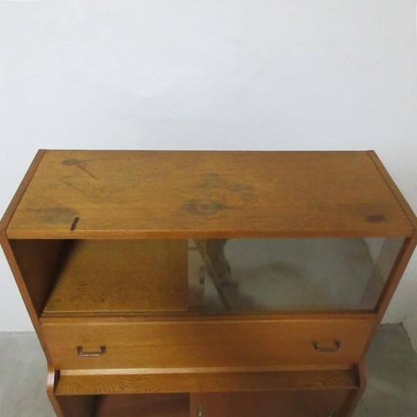 イギリス ビンテージ 家具 ビューローブックケース デスク 本棚 英国6914d