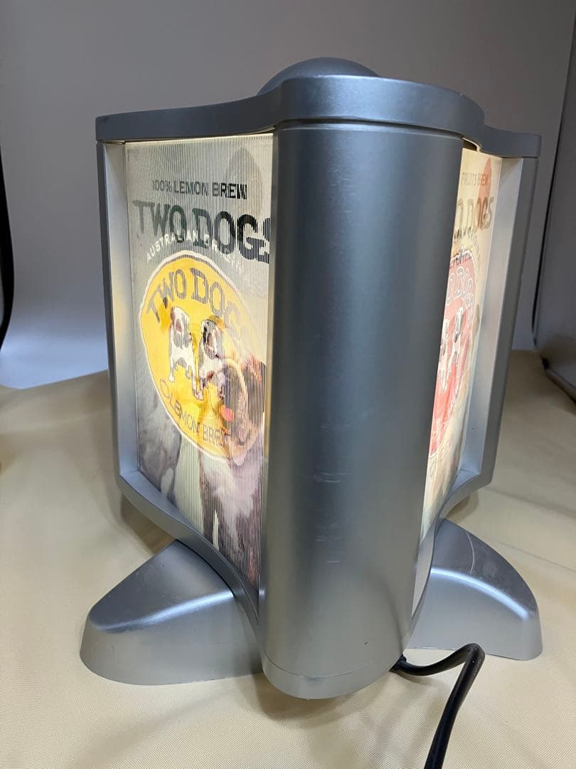 レアTWO DOGS 回転ネオンサイン ディスプレイ看板照明 レンチキュラー