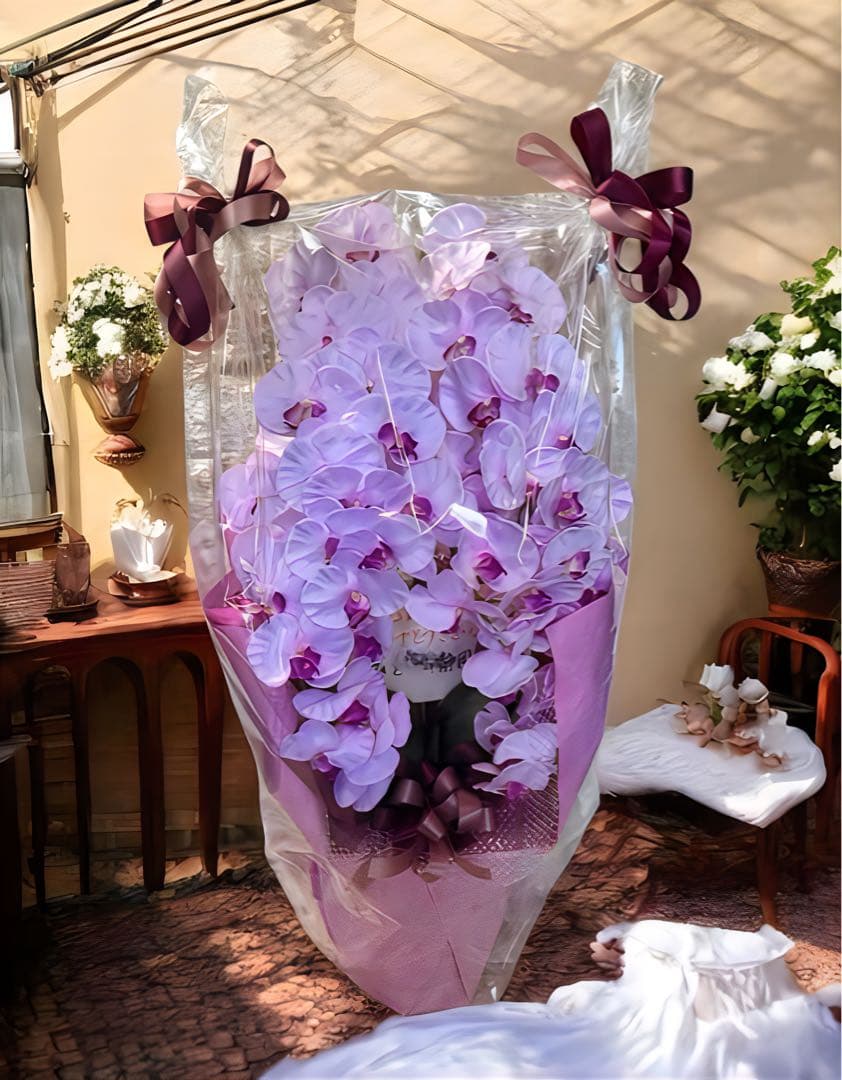 光触媒　人工観葉植物　ウォールグリーン　フェイクグリーン　胡蝶蘭8550