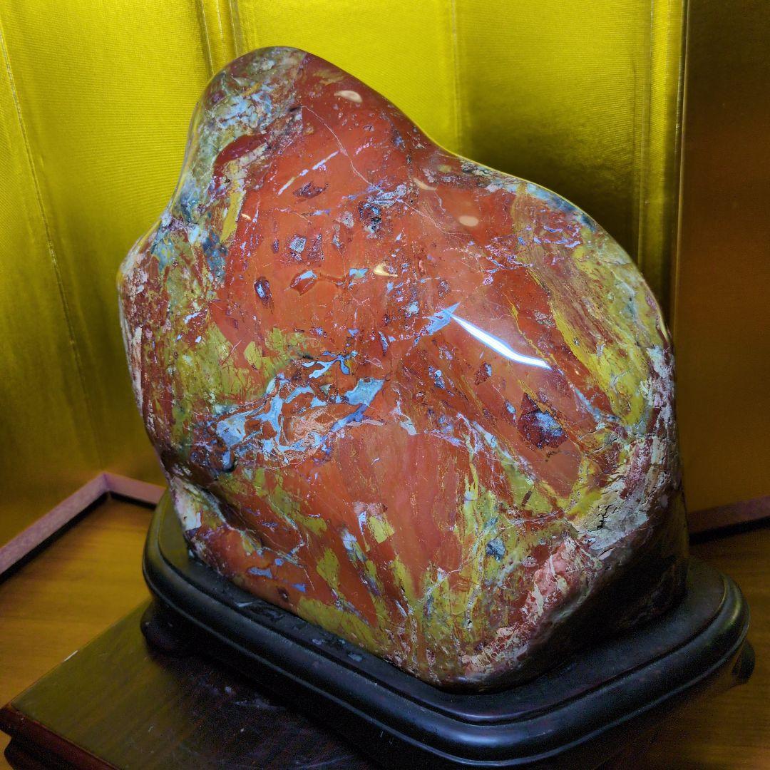 佐渡赤玉石 大サイズ 約9.2kg 天然石 鑑賞石 水石 希少 レア 台座付き