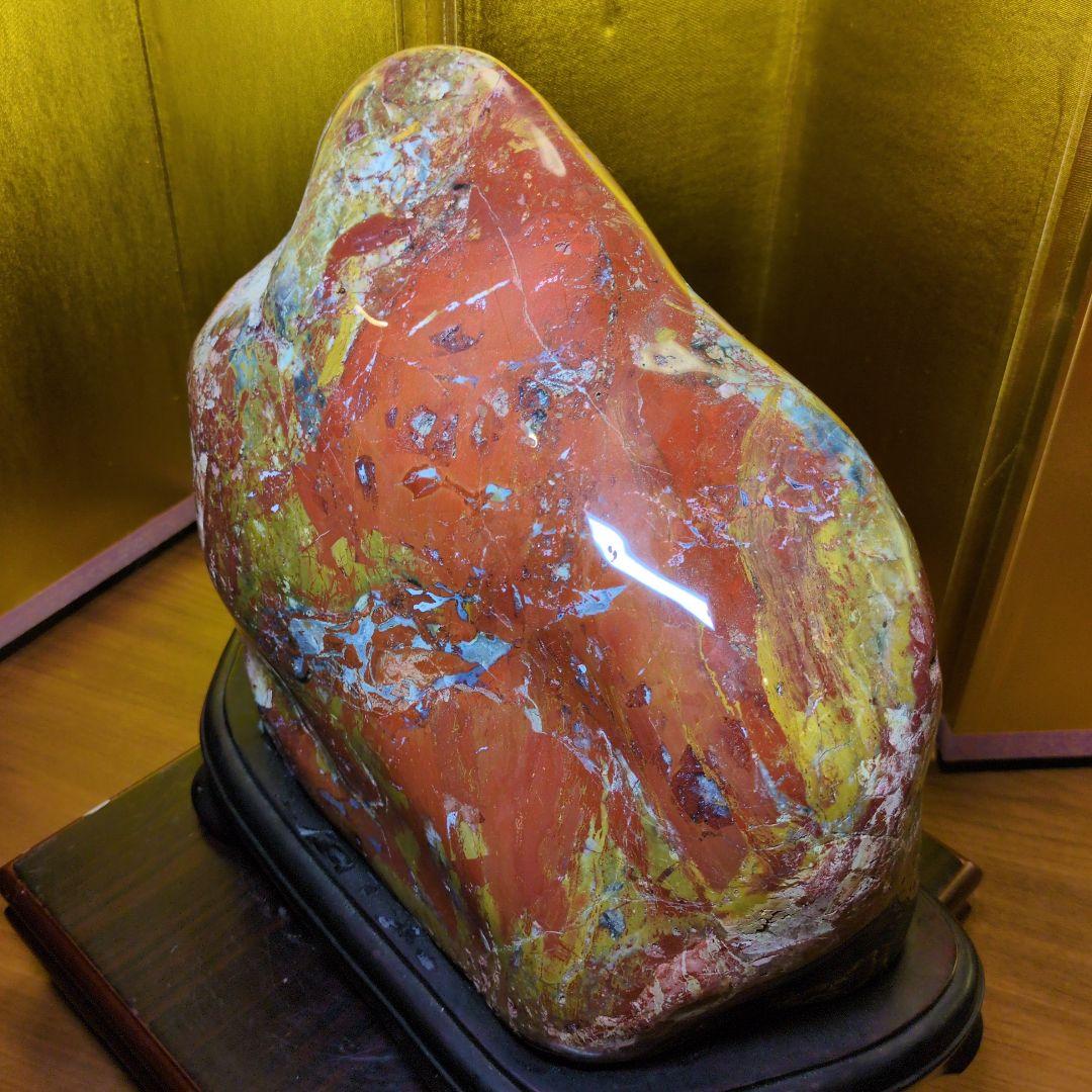 佐渡赤玉石 大サイズ 約9.2kg 天然石 鑑賞石 水石 希少 レア 台座付き
