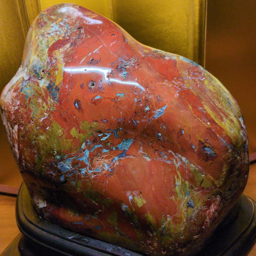 佐渡赤玉石 大サイズ 約9.2kg 天然石 鑑賞石 水石 希少 レア 台座付き