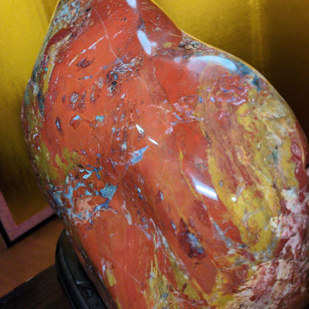 佐渡赤玉石 大サイズ 約9.2kg 天然石 鑑賞石 水石 希少 レア 台座付き