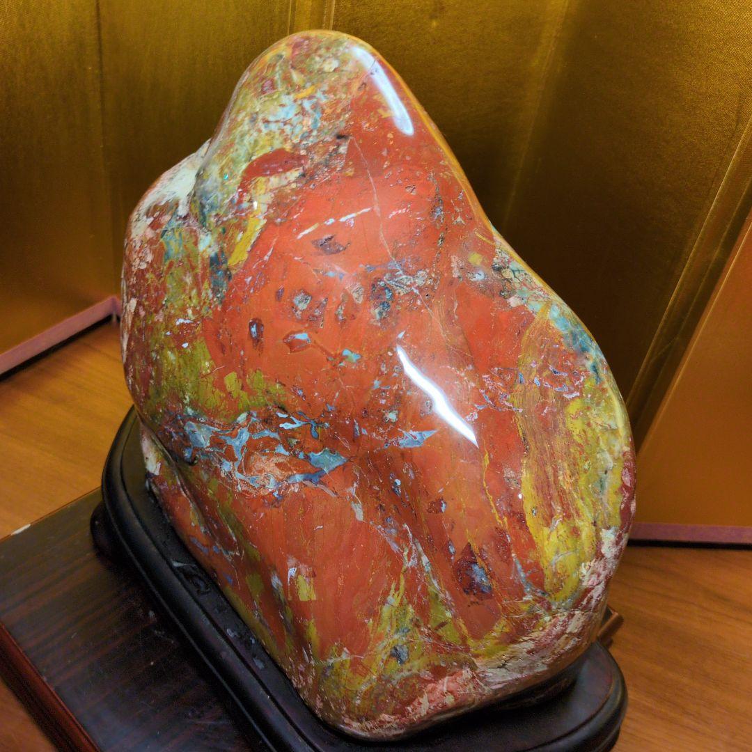 佐渡赤玉石 大サイズ 約9.2kg 天然石 鑑賞石 水石 希少 レア 台座付き