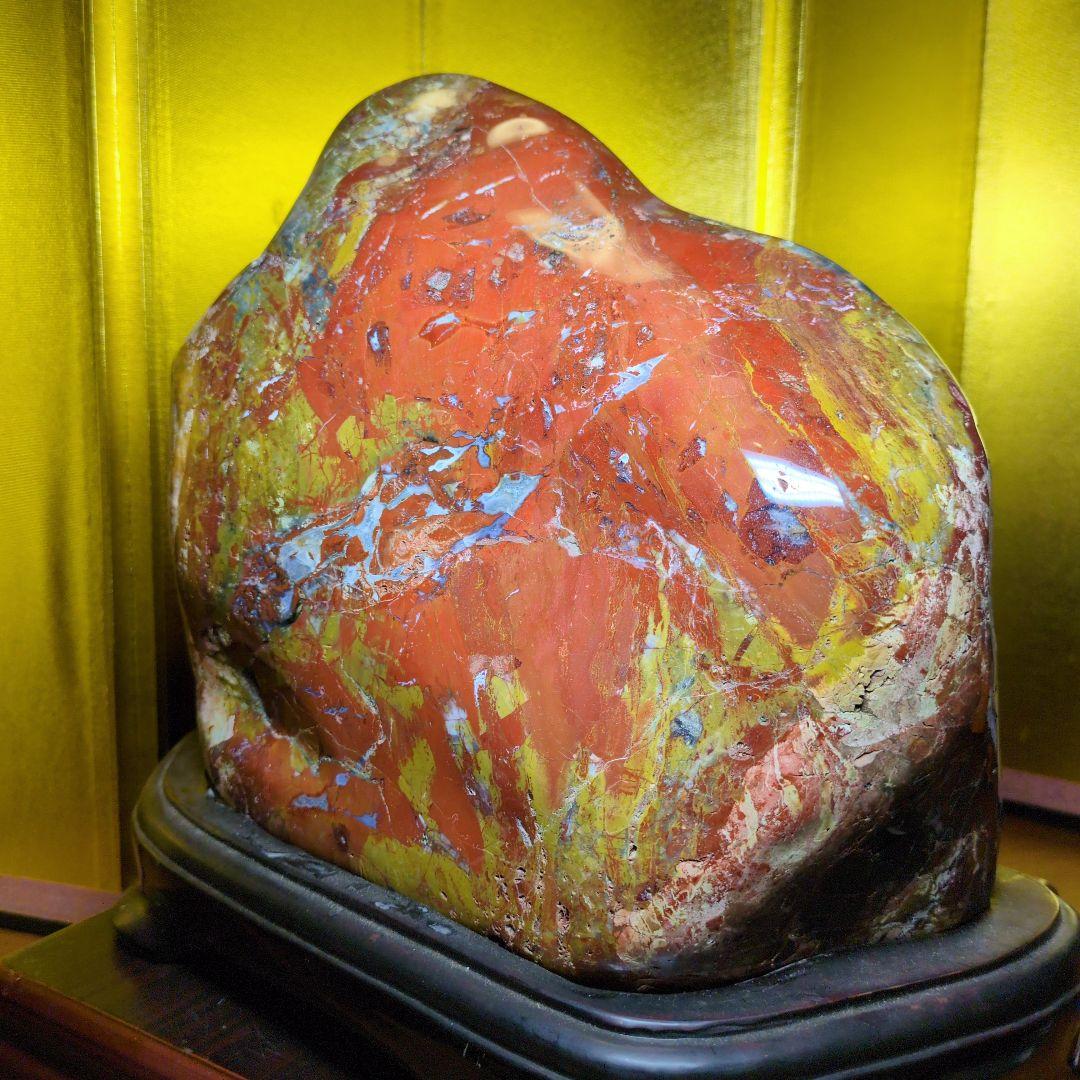 佐渡赤玉石 大サイズ 約9.2kg 天然石 鑑賞石 水石 希少 レア 台座付き