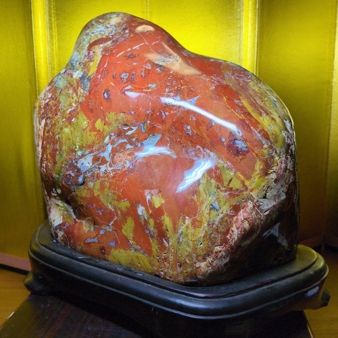 佐渡赤玉石 大サイズ 約9.2kg 天然石 鑑賞石 水石 希少 レア 台座付き