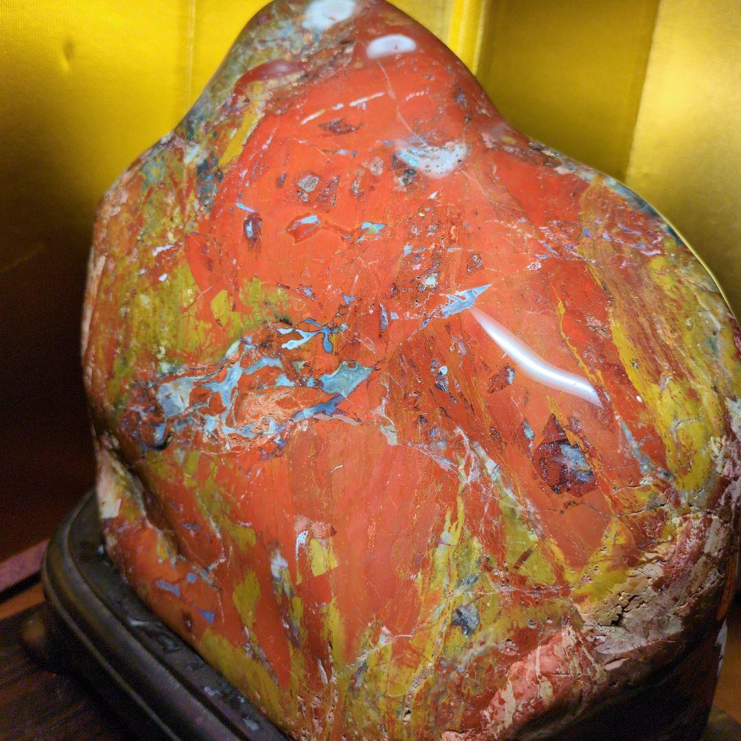 佐渡赤玉石 大サイズ 約9.2kg 天然石 鑑賞石 水石 希少 レア 台座付き