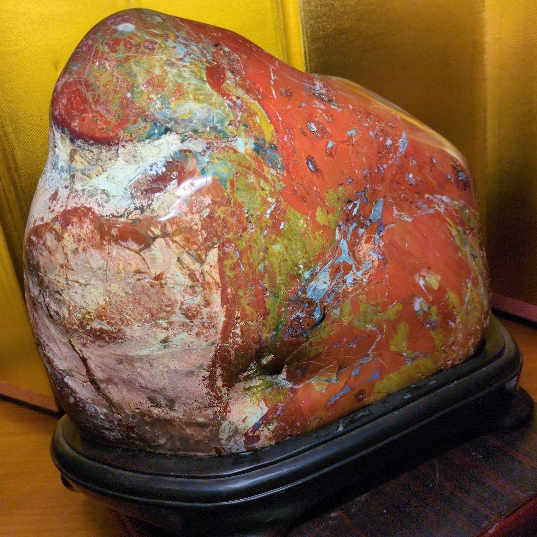 佐渡赤玉石 大サイズ 約9.2kg 天然石 鑑賞石 水石 希少 レア 台座付き