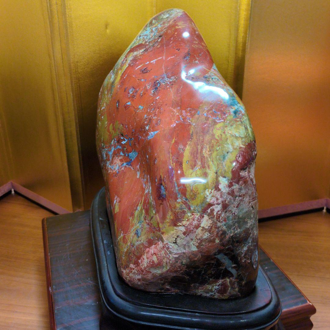佐渡赤玉石 大サイズ 約9.2kg 天然石 鑑賞石 水石 希少 レア 台座付き