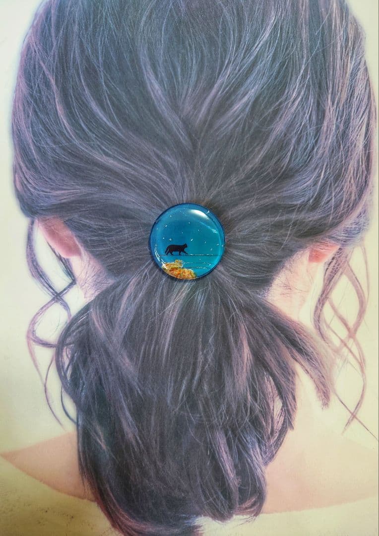 レジン 猫 ヘアゴム ブローチ ポニーフック No.534 - メルカリ