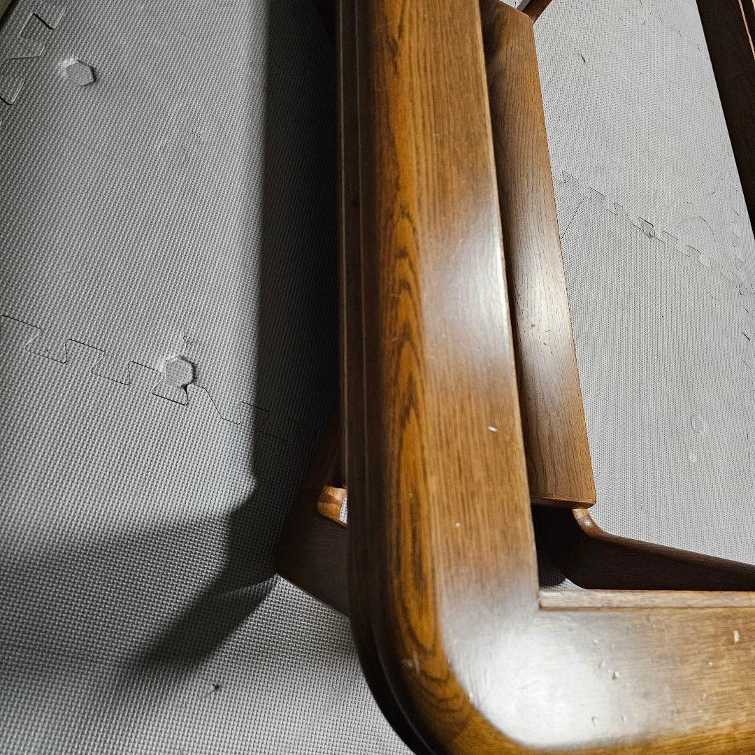 浜本工芸 アンティーク 天然木 ガラスセンターテーブル