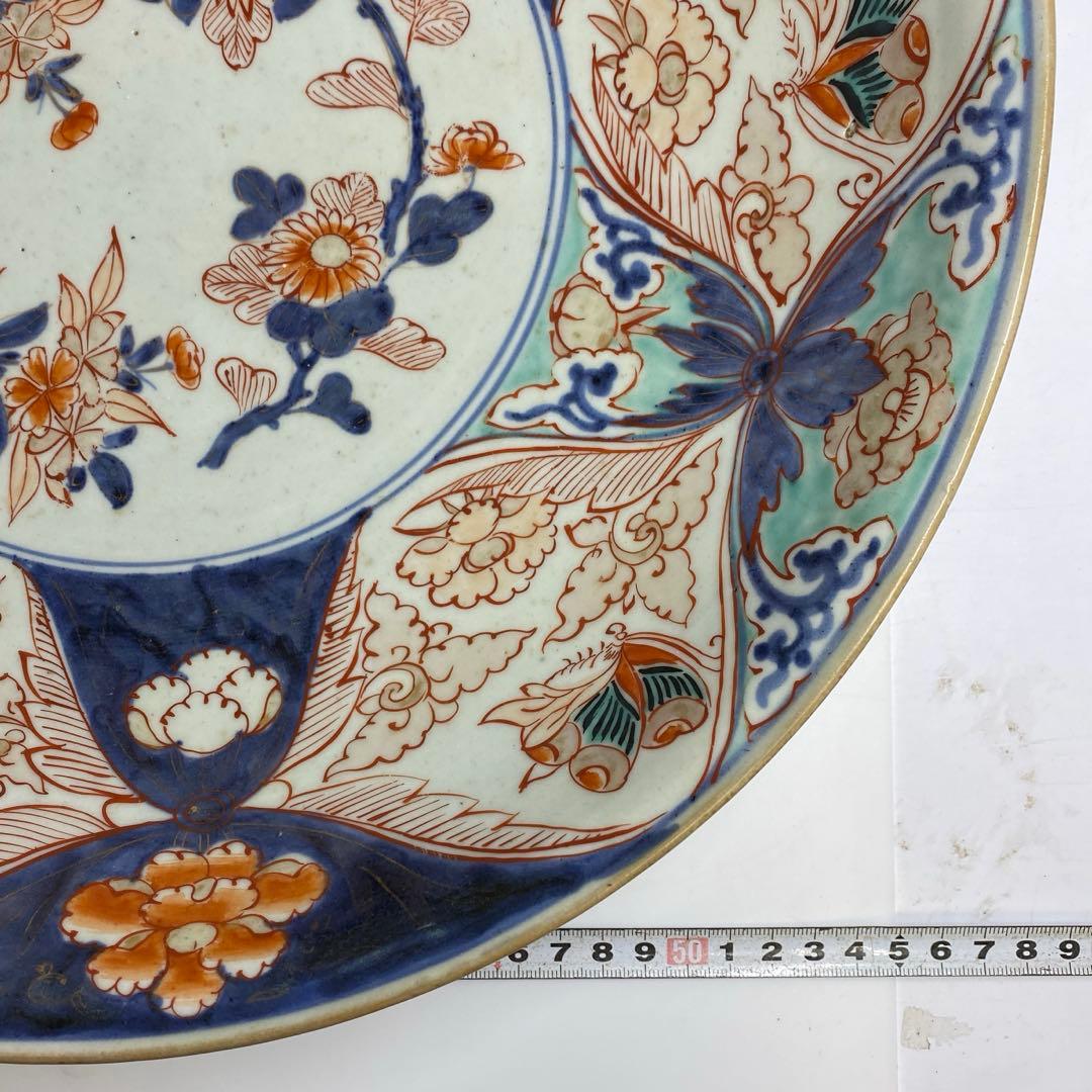 江戸中期 元禄伊万里 大皿 木箱付 w36cm 東キ7-1206☆2F タエチ