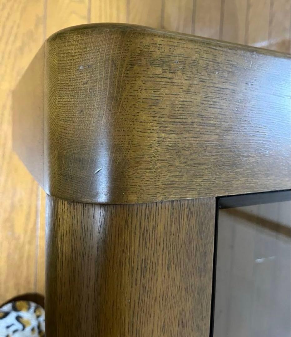 【送料込】センターテーブル ガラス×木製 W120 ミッドセンチュリー