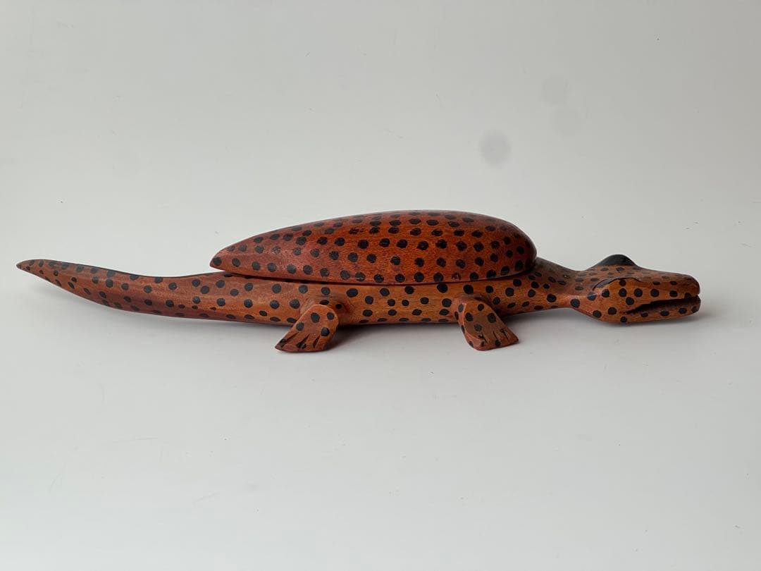 フォークアート ミッドセンチュリー ハイチ 木製 トカゲ ヴィンテージ