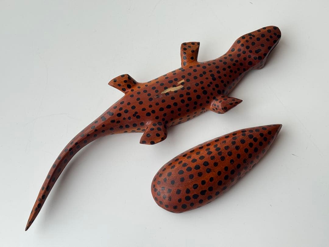 フォークアート ミッドセンチュリー ハイチ 木製 トカゲ ヴィンテージ