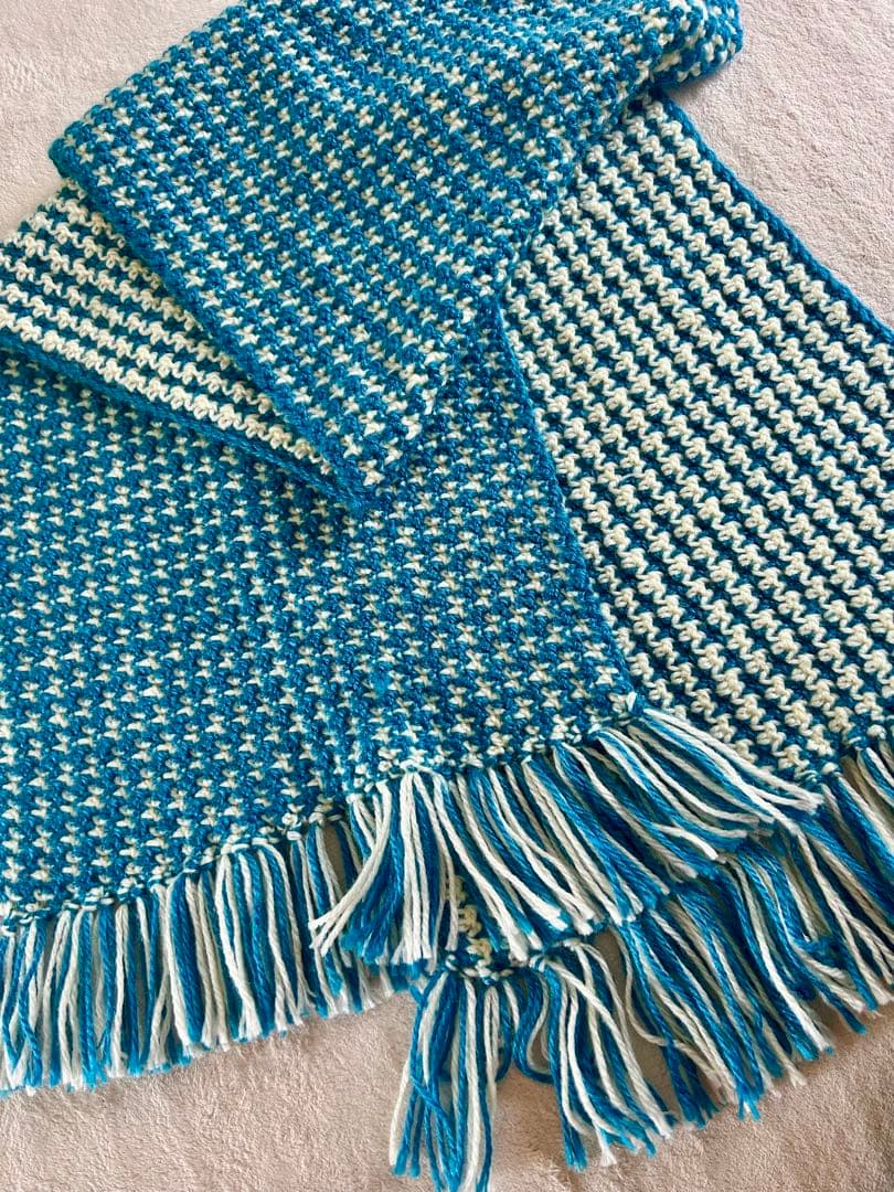 お値下げ】千鳥格子柄マフラー - メルカリ