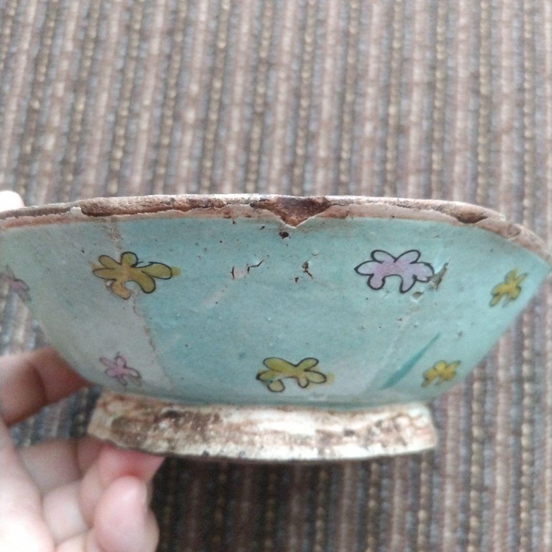 a中国古玩　粉彩　十錦手　色絵八角鉢　15.5cm
