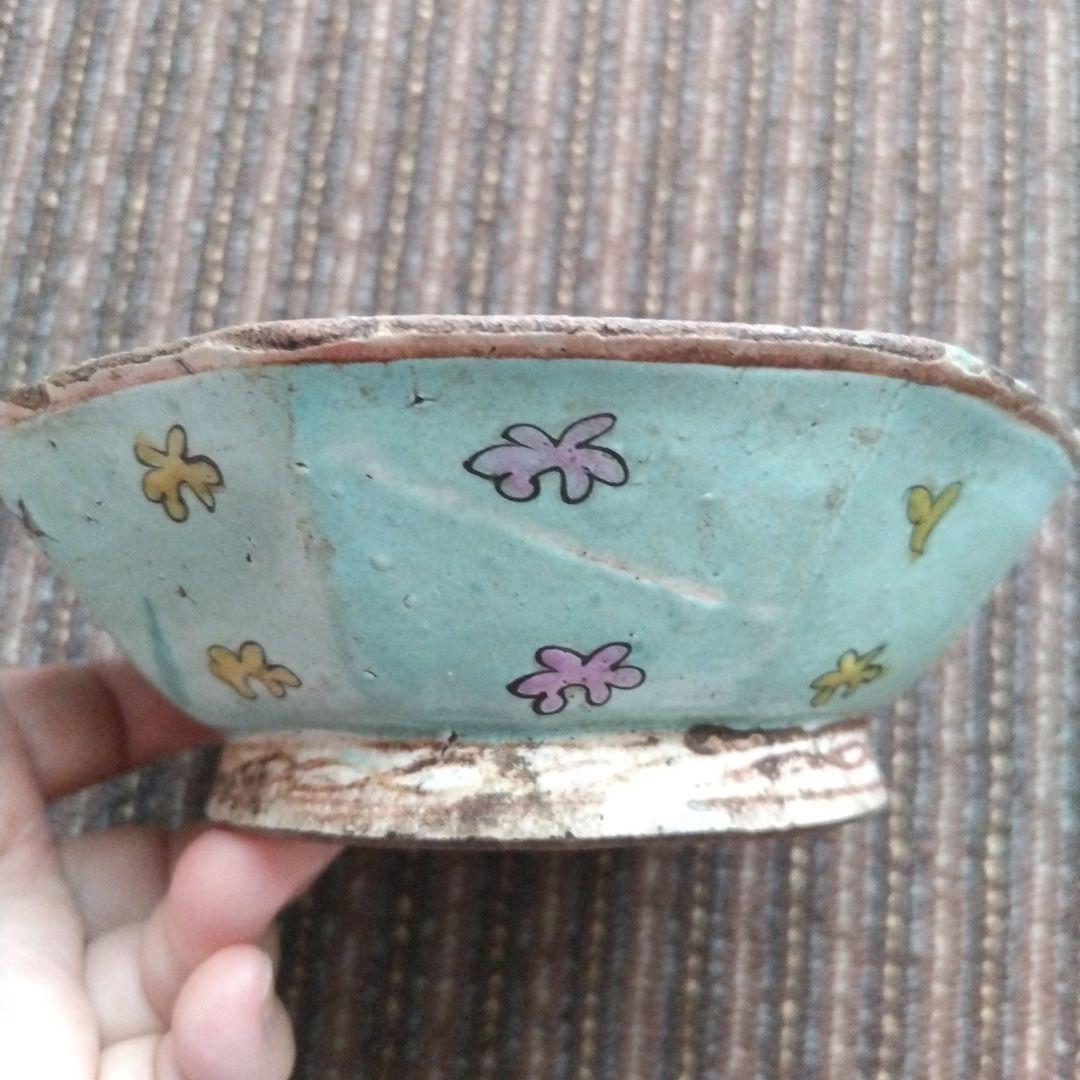 a中国古玩　粉彩　十錦手　色絵八角鉢　15.5cm