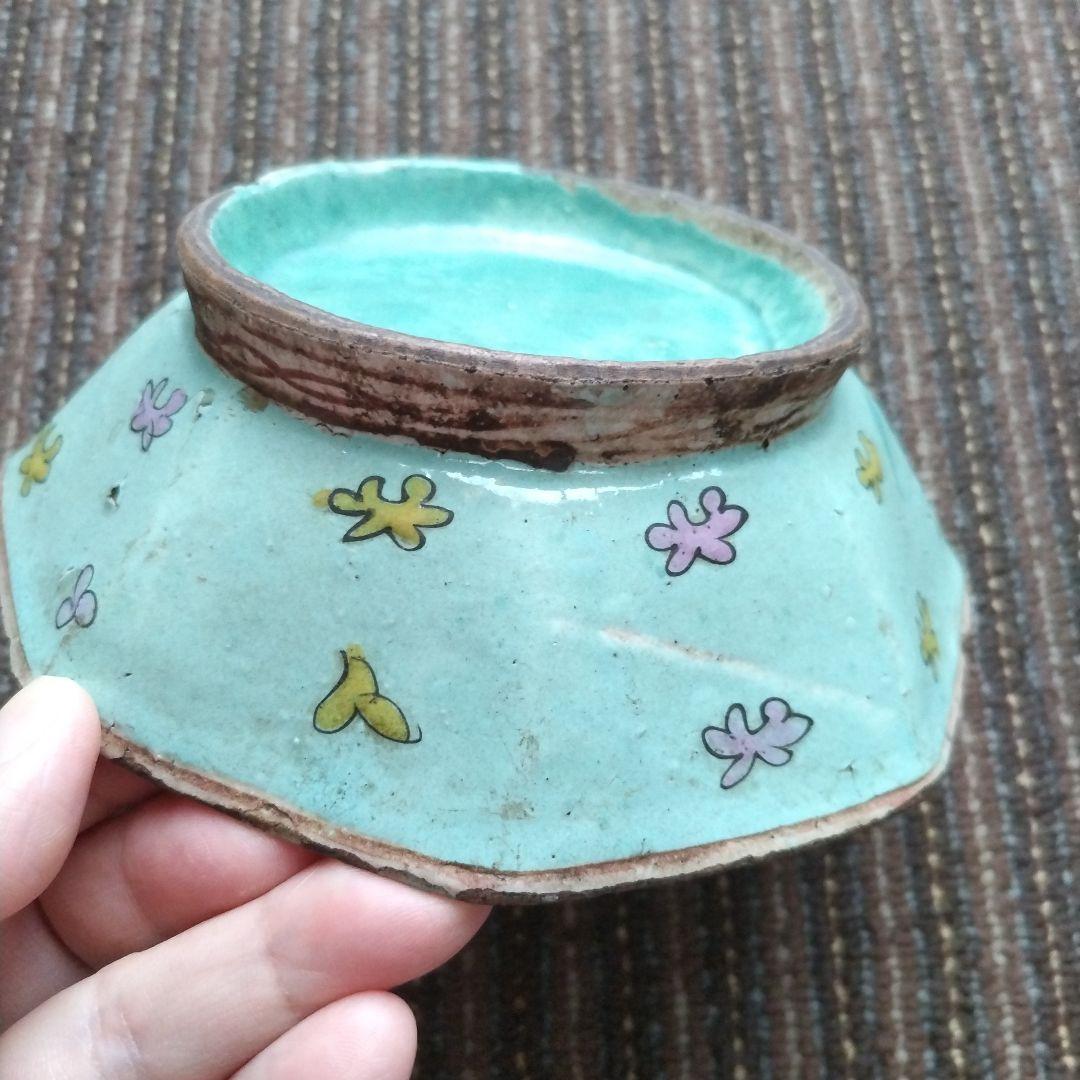 a中国古玩　粉彩　十錦手　色絵八角鉢　15.5cm