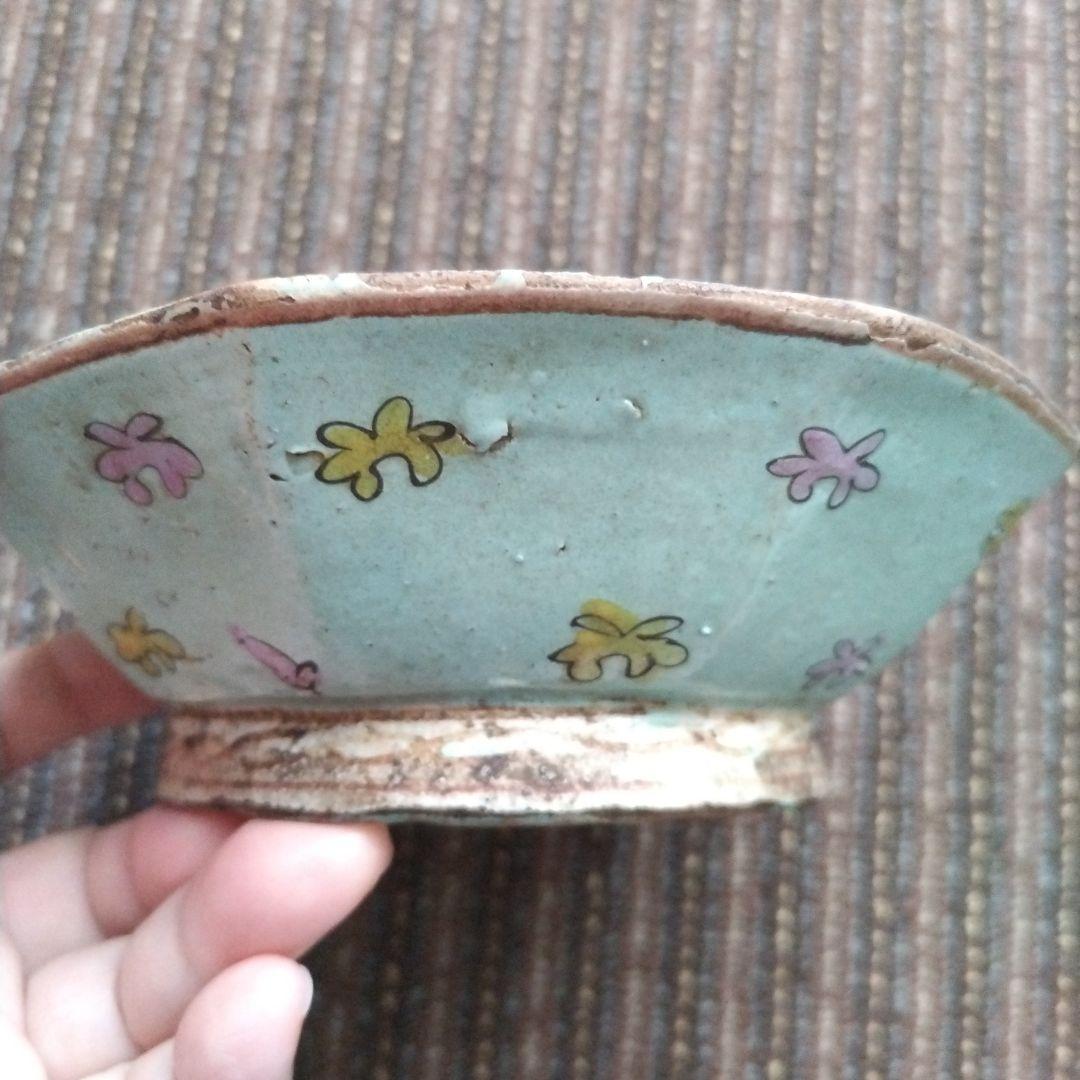 a中国古玩　粉彩　十錦手　色絵八角鉢　15.5cm