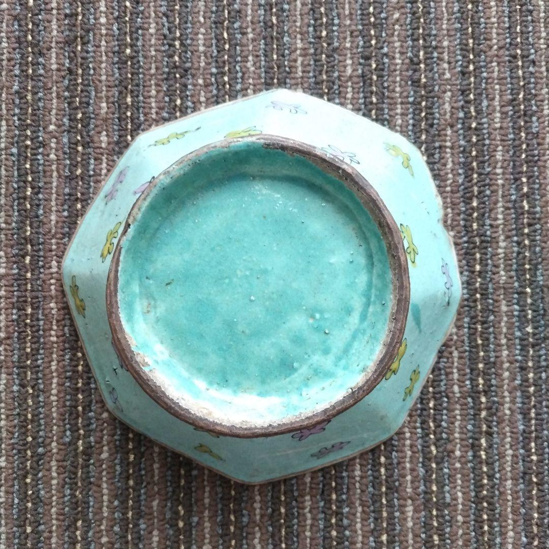 a中国古玩　粉彩　十錦手　色絵八角鉢　15.5cm