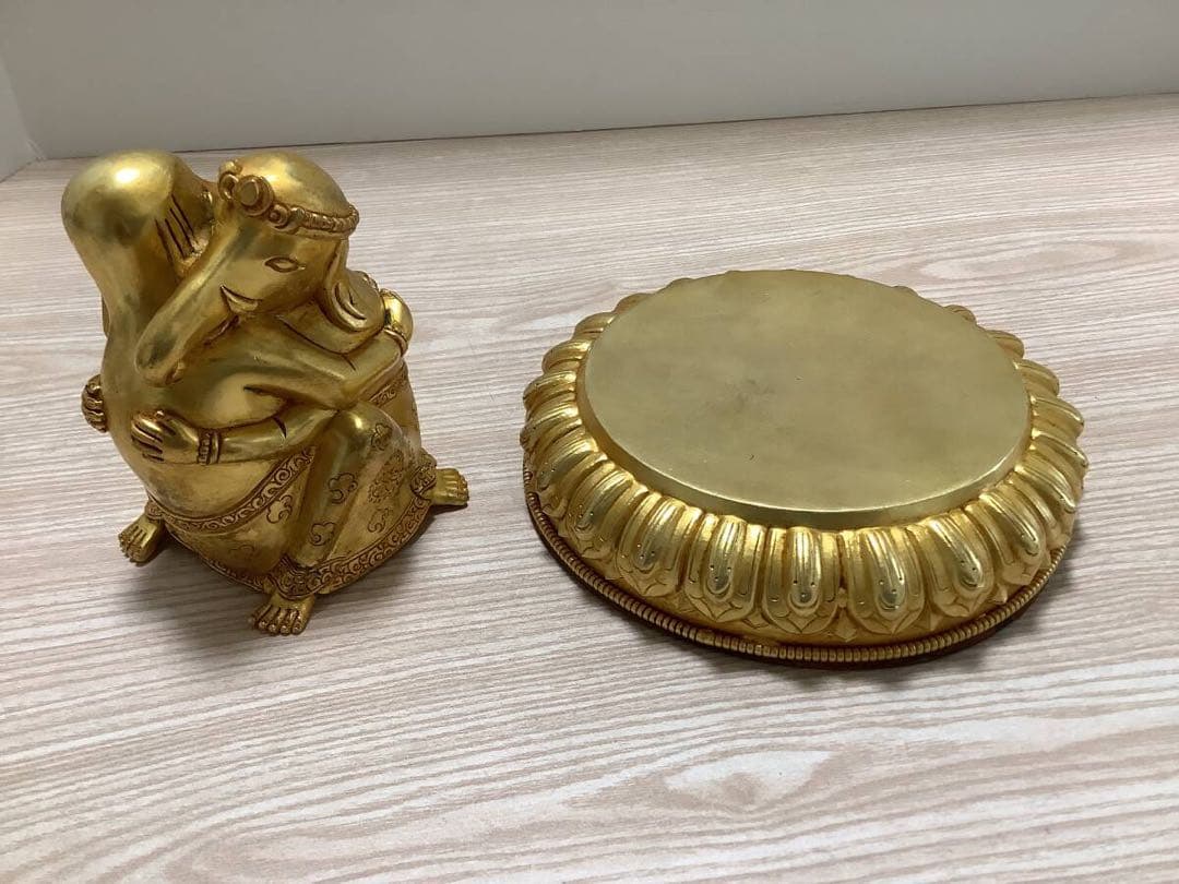 《 チベット密教　新品　1点物 》 オリジナル　鍍金　歓喜天　ガネーシャ　B