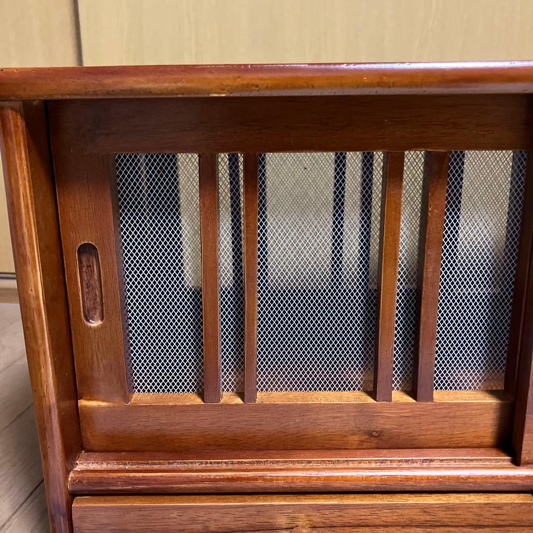 蝿帳/蠅帳 両面開き 引き出し付き 棚/食器棚 家具