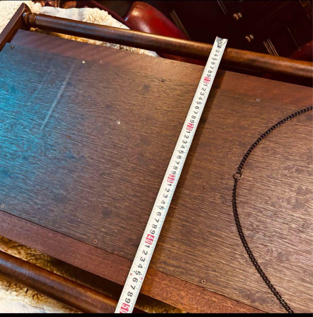 湯布院アンティーク英国調 ウォールミラー レトロビンテージ 木製 壁掛け鏡