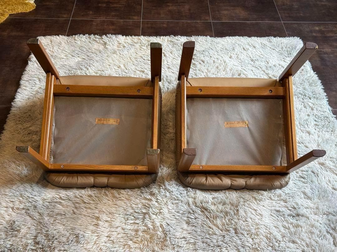 ① FUKURA フクラ　レザー　ヴィンテージ　レトロ　本革　ミッドセンチュリー