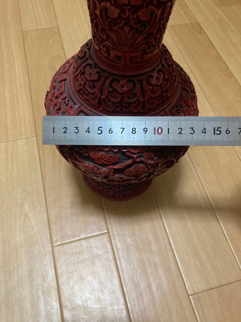 中国古美術 堆朱 细密彫刻が双龍紋壼 - メルカリ