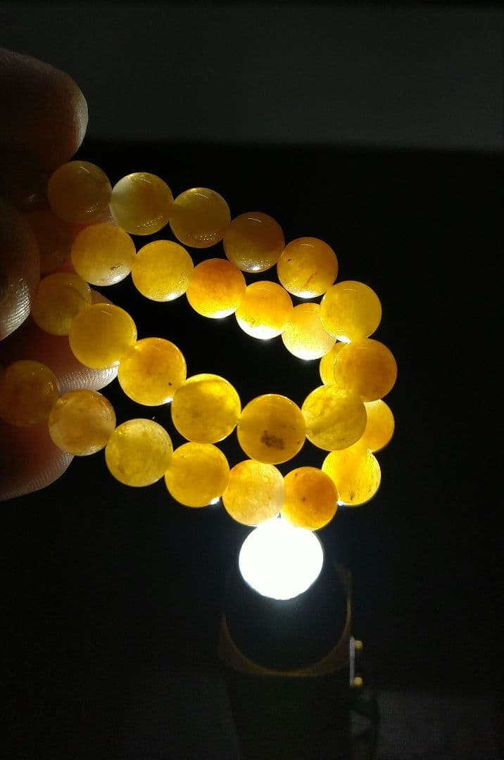 【ヒマラヤ産】イエローアゼツライト《２本セット》ブレスレット　希少　美品