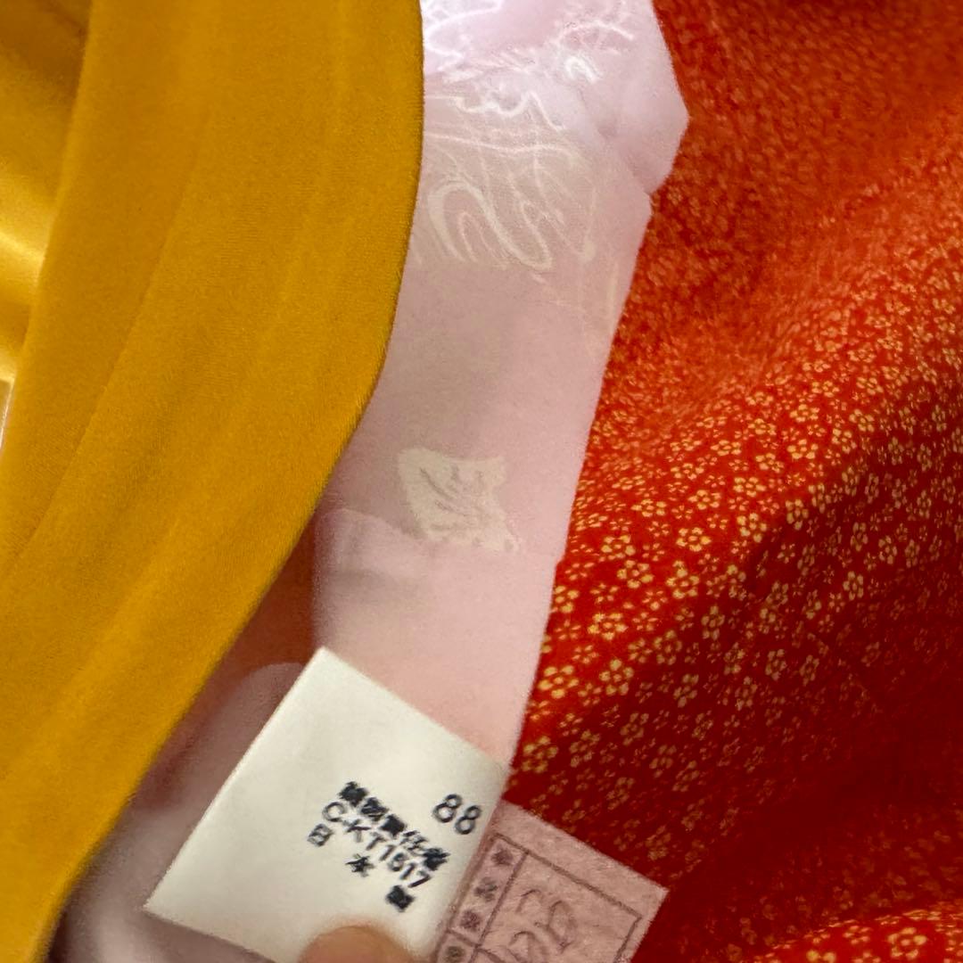 【未使用】コシノアヤコ　七五三　7歳　正絹　辛子色　女の子　着物　襦袢