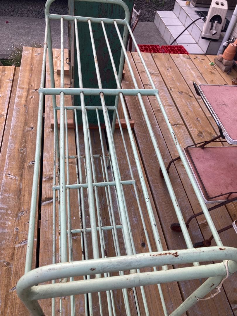 昭和レトロ　アイアンラック　中棚3段　ガーデニング　シャビーラック