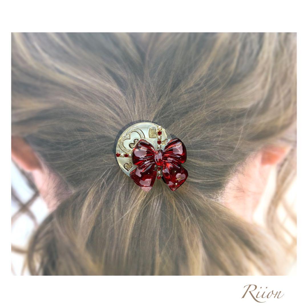 no.1105❅*⋆̩‪ꫛꫀꪝキュートなプレゼント小包❅*レジンヘアゴム・レッド