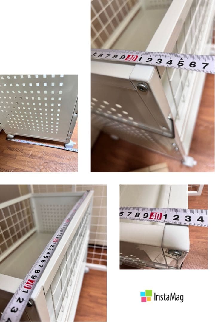 送料込★美品★ディノス　頑丈押し入れ収納ワゴン ホワイト幅45 白　キャスター付