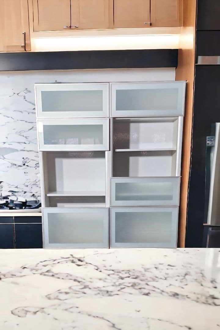 ヨーロッパ製 最高級 カウンタートップ ガラスフロント スライド ユニット